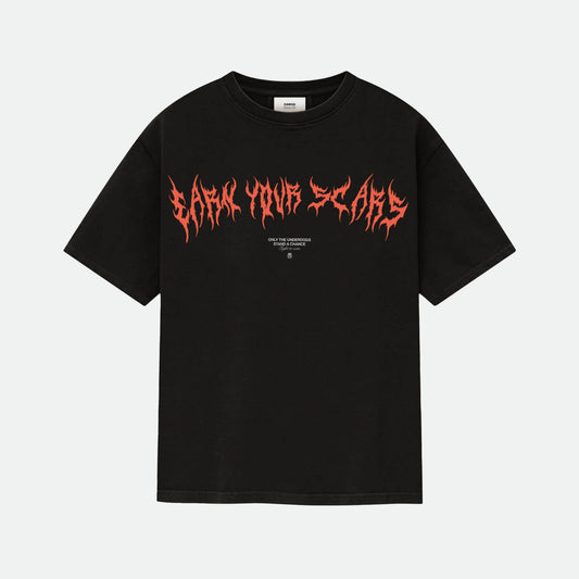 OVERSIZED "EARN YOUR SCARS" T-SHIRT - Vintage Black