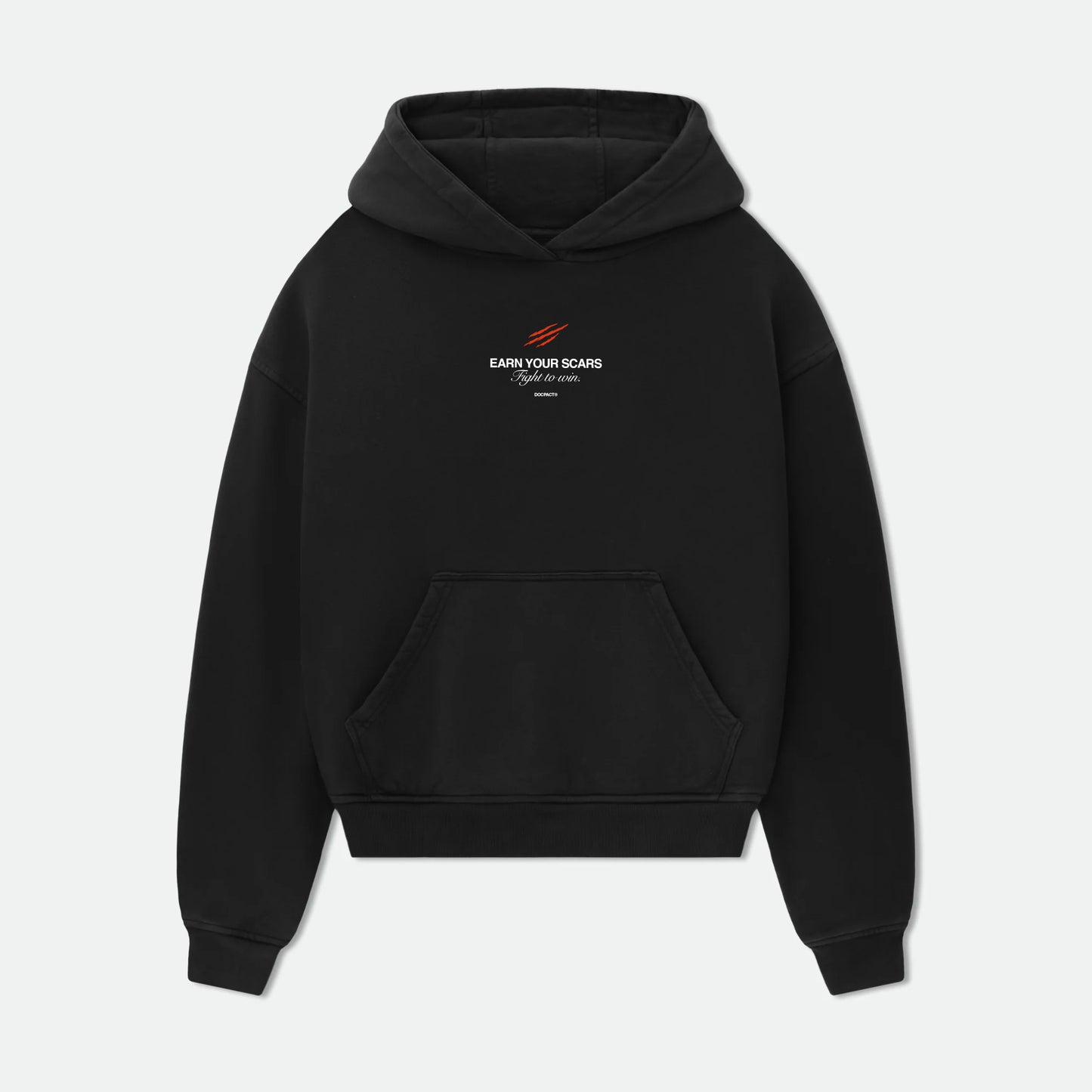 OVERSIZED "EARN YOUR SCARS" HOODIE - Black